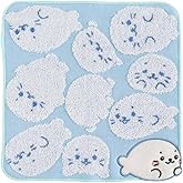 Shirotan Towel Handkerchief, White Batan Applique (Blue) Women's Character Hand Towel, Approx. 9.8 inches (25 cm), 000728-000