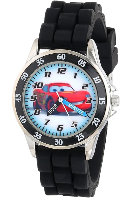 ディズニー カーズ ライトニング・マックイーン 腕時計 (赤ケース 黒  
