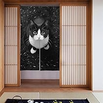 のれん目隠し 壁飾り 猫と花 縦147×横87.5cm ベージュ のれん目隠し 壁飾り 猫と花 縦147×横87.5cm ベージュ のれん目隠し