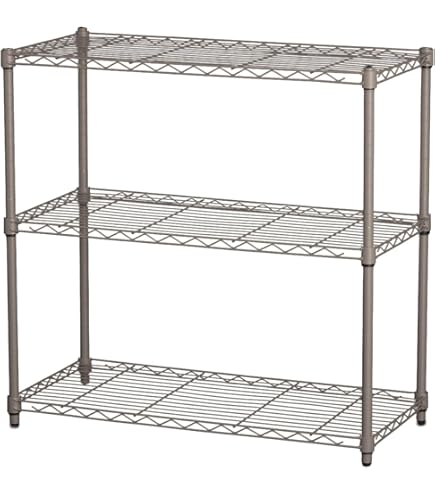 Amazon｜メタルラック本体 3段 キャスター付き 防サビ加工 ポール径