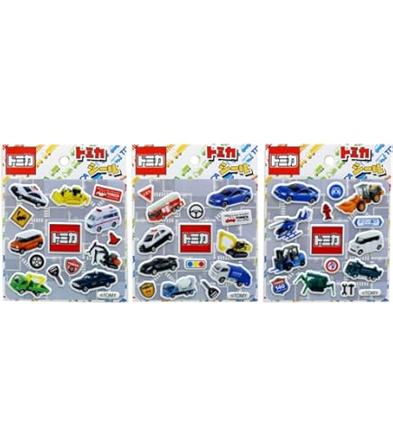 Amazon | トミカ シールがいっぱい 3柄1セット ステッカーシール