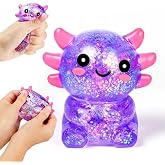 Squishy Axolotl Stress Balls for Adults and Kids, Cute Malt Sugar Filled Sensory Fidget Toy, Animal Stress Relief Axolotl Toy