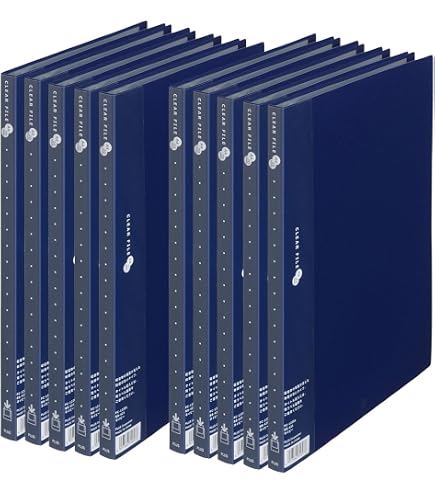 Plus File Clear A4 Vertical File - 80 Pockets, Super Economy, Navy Color - View #9