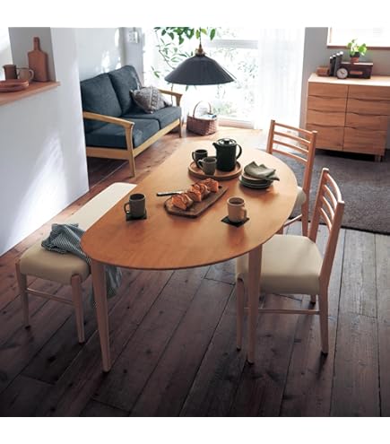 Amazon｜[ベルメゾン] ダイニング テーブルセット 4点 変形 ダイニング