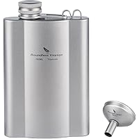 Boundless Voyage チタン スキットル ヒップフラスコ 180ml/240ml 漏斗付き スキットル おしゃれ 軽量 ヒップフラスコ ウイスキーボトル 携帯用 ソロキャンプ バーベキュー アウトドア キャンプ用品 収納袋付き (180m