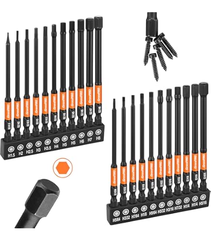 HARFINGTON 8" Long H1.5 Hex Head Drill Bit – 1.5mm Metric Magnetic Driver, 1/4" Shank, S2 Steel, Flat Tip, For Screw Driving