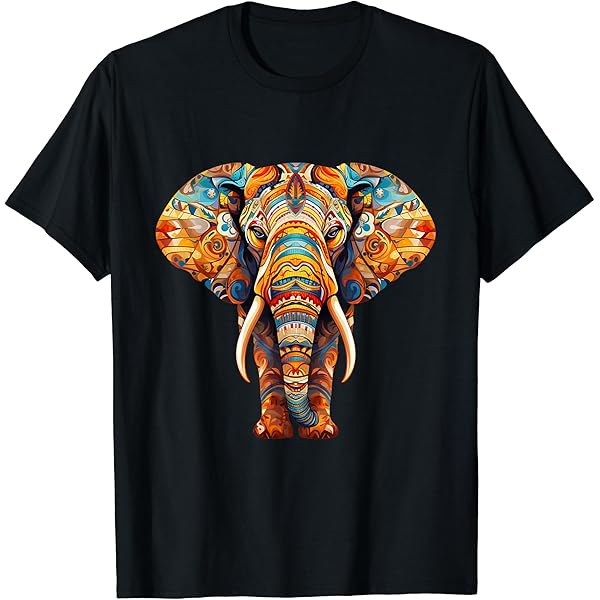 Amazon | 象 Tシャツ カラフル 象 絵画 レディース メンズ Tシャツ | T