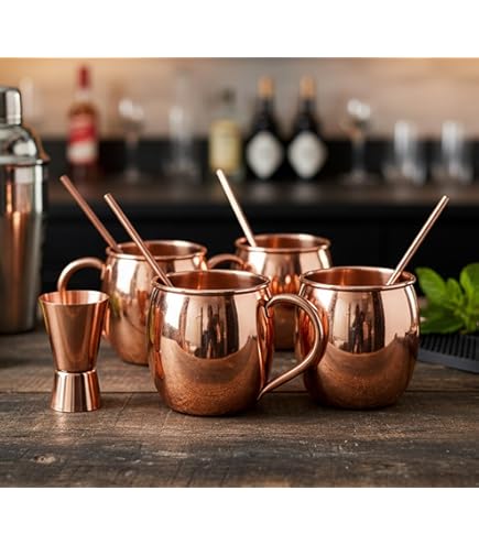 Amazon.co.jp: Moscow-Mix モスコミュール用 銅マグカップ 4個セット