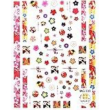 Amazon ネイルシール 古典和花シール Hanyi 279 ブルーフラワーネイル 花柄 和柄 和装 浴衣 着物 桜 牡丹 Iro Gel シール ステッカー 通販