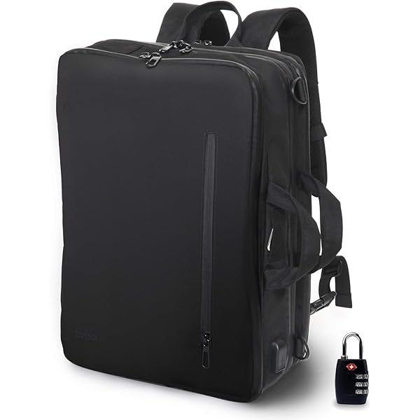Evoon／トラベルバックパック／リュック／大容量／ブラック／美品 Evoon トラベルバックパック・容量27L~拡張時40L【送料無料・3