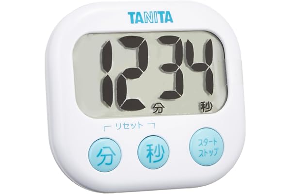 タニタ tanita キッチン 勉強 学習 タイマー 大画面 大音量 100分 マグネット スタンド付き ホワイト でか見えタイマー TD-384 WH
