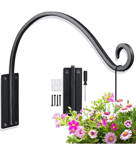 16 Inch Swivel Plant Hanger Bracket - 360° Rotating Wall Hook For Flower Pots & Bird Feeders
