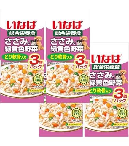 Amazon.co.jp: いなば ささみと緑黄色野菜 ビーフ入り 60g×3袋 4