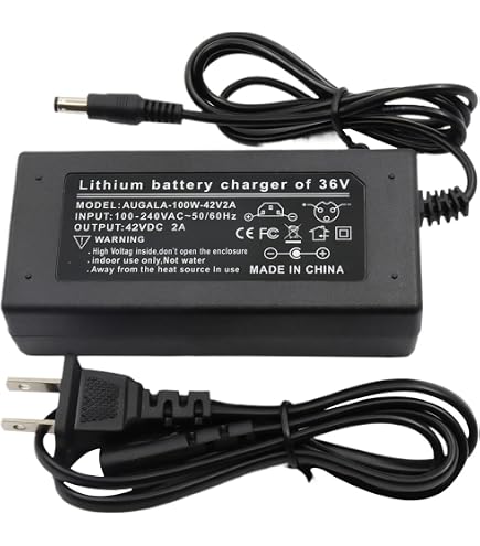 Amazon.co.jp: スクーター充電器、42V2A 交換用電源アダプター、電動