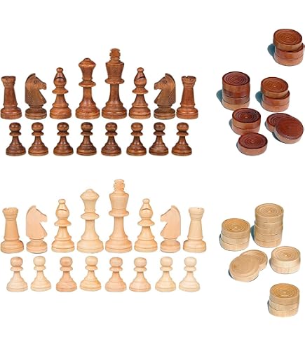 El Ridge Checkers Chess Game STOBOK 48Pcs Wooden Checkers Pieces Replacement Ridged Game ...