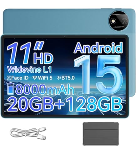 Amazon.co.jp: タブレット、11インチLCDディスプレイ付きAndroid 15