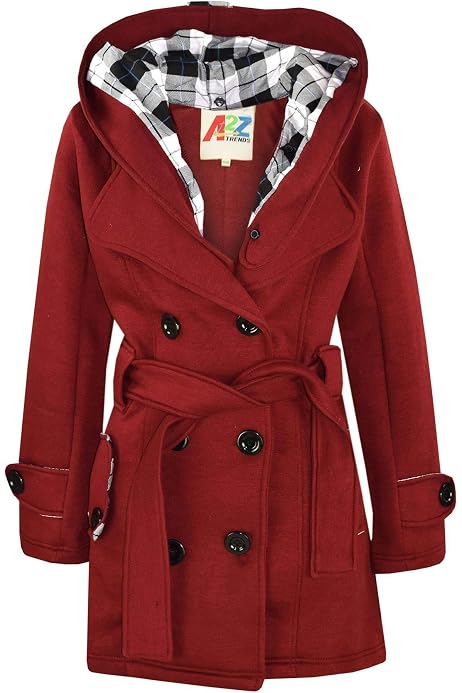 Kids Girls Overcoat Hooded Trench Coat 