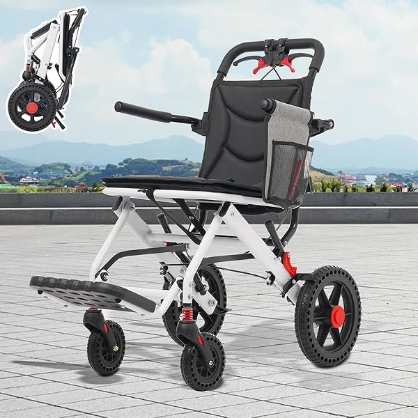 【新品】軽量アルミ製車椅子 機内持ち込み可 折り畳み式 耐荷重100kg Amazon | 車椅子 介護用 アルミ製 軽量 機内持ち込み 自立可能