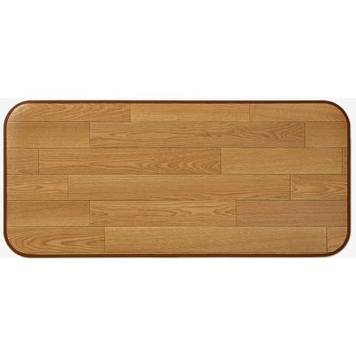 木目キッチンマット 撥水・防炎 ナチュラル 45×100cm 20501010398S90100