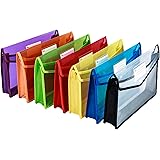 ボタン式ファイル袋 ファイルケース 7個セット 透明 オシャレ 可愛い 7色 大容量 プラスチック 防水 ァイルケース A4収納 書類整理