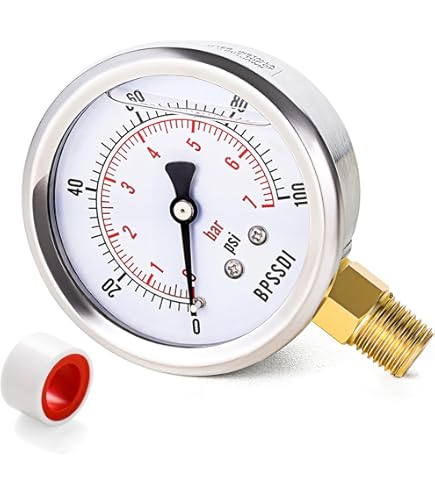圧力計 0-50 psi 真鍮接続オイルプレッシャーゲージ