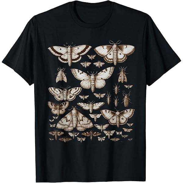Amazon | 蛾プリントTシャツ ヴィンテージ 昆虫 イラスト 虫