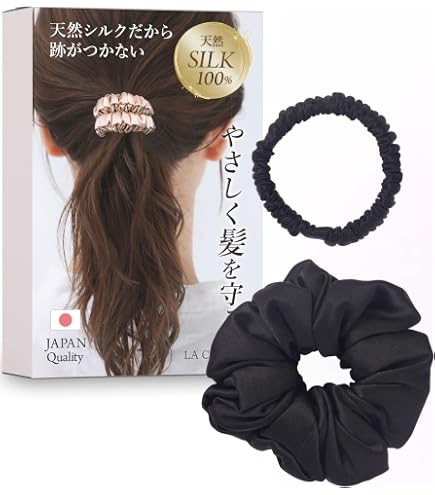 Amazon.co.jp: 【髪も喜ぶ シルク 100％ 】 ヘアゴム あとがつかない