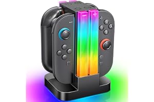 【2025年NEWモデル】Wenocally Switch 2 ジョイコン 充電器スタンド RGBライト 6 ジョイコン スイッチ2 切替 タイミング機能付き 過充電防止 USB-C ケーブル付属 willコントローラ (Switch 2 Contr