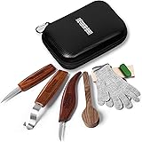Wood Carving Tools Set-Woodworking Kit with Hook Carving Knife-Whittling Knife-Cut Resistant Gloves-Storage Case-Detail Wood