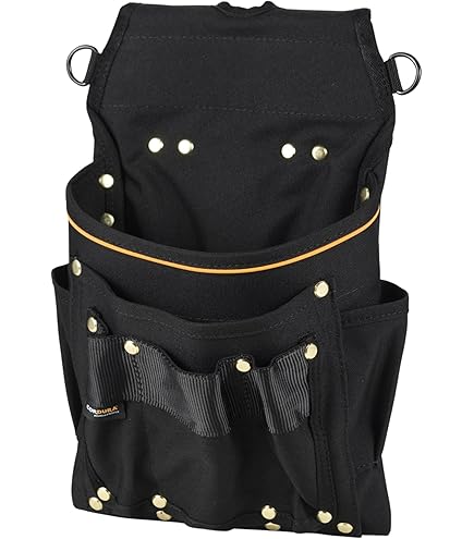 布袋 DSL-07BR 作業ベルト・収納袋 釘袋 スエード本革釘袋 2段 ブラウン