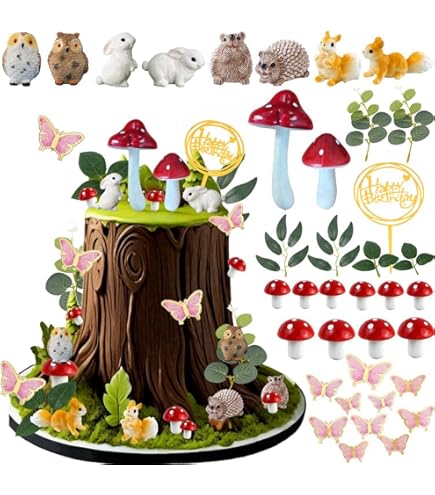 Genuine Fred Woodland Wicks – Set Di 10 Candeline Per Torte A Forma Di Fungo, Due Misure, Estetica Cottagecore - 6