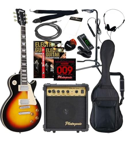 Amazon | エレキギター 初心者セット 16点 PhotoGenic LP260 ブラック