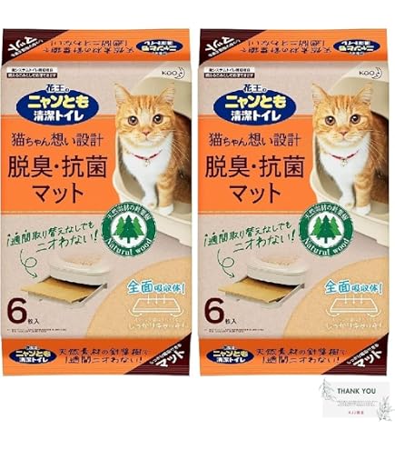 ニャンとも清潔トイレ 脱臭・抗菌マット １袋（６枚入）✖️10袋（ケース売り） Amazon.co.jp: ニャンとも 清潔 トイレ 消臭 脱臭 抗菌 マット 6 枚入