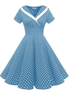 Amazon レディース ワンピース レディース ドレス 50年代ベルト付き レディーズ レトロワンピース Aライン 切替 スイングワンピース パーティー 結婚式 披露宴 ワンピース チュニック 通販