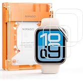 【3枚組】NIMASO フィルム ガイド枠付き Apple WachS4/S5/S6/SE/SE2/SE3 44mm /S7/S8/S9 45mm対応 | 自動除塵 高透過率 気泡レス 指紋防止 傷防止 貼り付け簡単 アップルウォッチ S4/S5/S