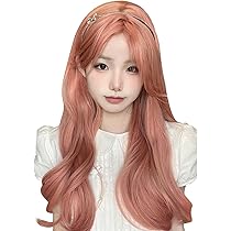 カツラの女の長い髪は、自然な巻き髪で、赤くウェーブしている|2 71igm9etENL._AC_UL210_SR210,