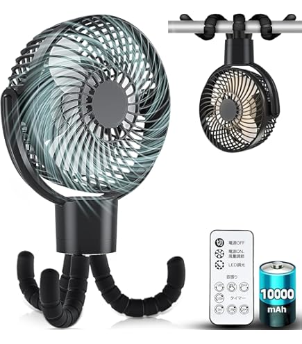 Amazon | JISULIFE 小型扇風機 充電式扇風機 風量5段階調節 4000 mAh大