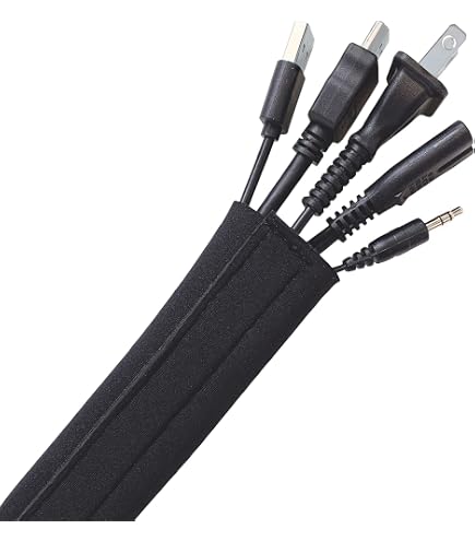 Flauzmann Hook & Loop Cable Sleeve – 3/4" X 6.6FT, Split Design, Waterproof, Protects Cords From Pets