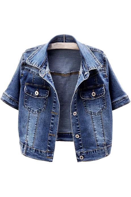Fanvans Womens Denim Jacket Ruffle 
