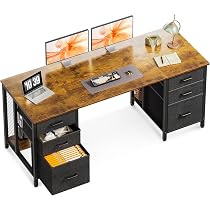 Amazon | AODK パソコンデスク ゲーミングデスク 引き出し6杯付き 幅