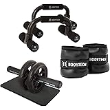 ボディテック(Bodytech) 腹筋ローラー 膝保護マット付き 耐荷重200kg 超静音 ダブルローラー エクササイズ アブホイール BTS91NH001