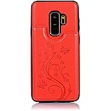 Galaxy S9 Plus ケース, CUNUS 高品質 合皮レザー スリム 薄型 レザー ケース 衝撃吸収 軽量 人気 カード収納 カバー Samsung Galaxy S9 Plus 用, レッド