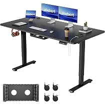 Amazon.co.jp: Alebert 昇降式デスク 電動 スタンディングデスク 幅140