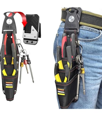 Amazon.co.jp: K-WORK カワタッチ工具差し付き腰袋 赤x黒 PW-52