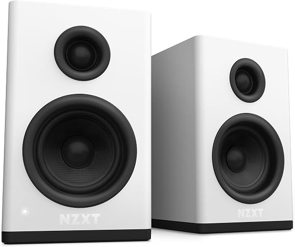 NZXT Relay Speakers White デスクトップサイズ アンプ内蔵 PCスピーカー AP-SPKW2-JP SP1104 - 1