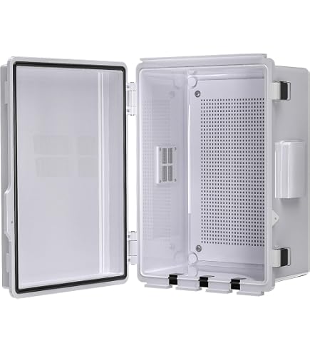 MAKERELE IP67 Waterproof Junction Box With Clear Cover – 11.4" X 7.5" X 5.5", ABS With Mounting Panel
