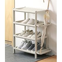 シューズラック3段斜面 下駄箱 靴箱 靴置き 靴収納ラック 傘掛けフック付き Amazon｜据え置き型シューズラック シューズボックス 下駄箱