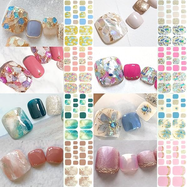NAILDOKI 5種類 損傷のない 足の爪 ネイルシール ネイルステッカー NAILDOKI 5種類 損傷のない 足の爪 ネイルシール ネイル