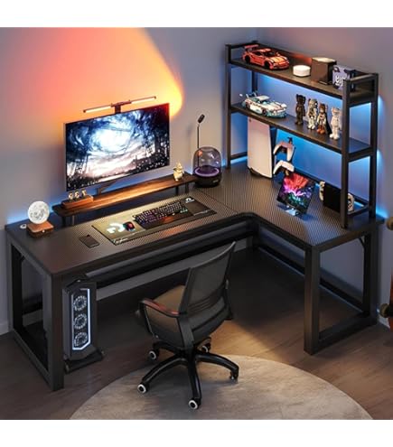 Amazon | KAGUYASU l字デスク ゲーミングデスク 机 デスク コーナー