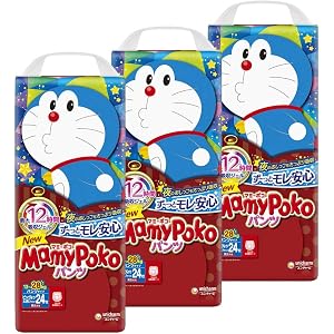 【パンツ ビッグより大きいサイズ】マミーポコ パンツ ドラえもん オムツ(13~28kg)72枚(24枚×3)〔ケース品…
